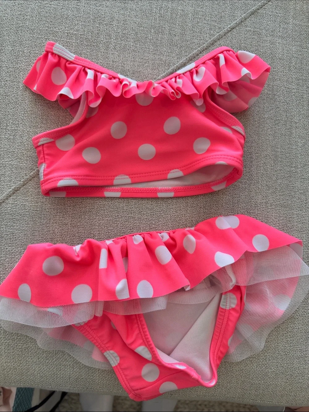 Pink Polka Dot Ruffle Two-Piece Swim Set Cat & Jack 18m